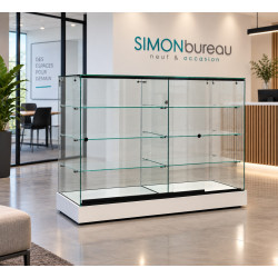 Vitrine d'exposition en verre d'occasion