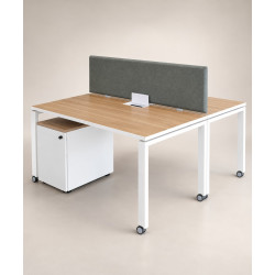 Bureau face à face sur roulettes
