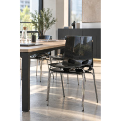 Chaise empilables en polycarbonate noir