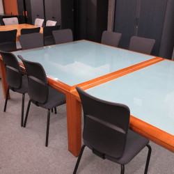 Table verre et bois