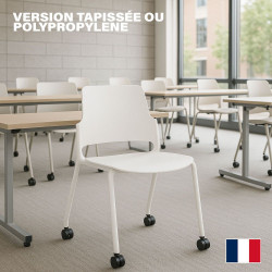 CHAISE VISITEUR 4 PIEDS SUR ROULETTES
