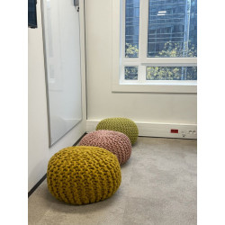 Pouf rond tressé - occasion