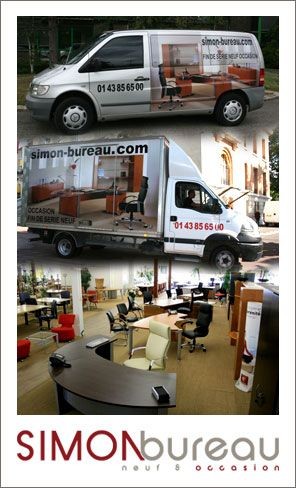 Camion de transport mobilier de bureau