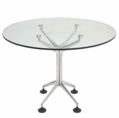 table ronde verre aluminium