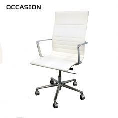 fauteuil cuir blanc haut dossier