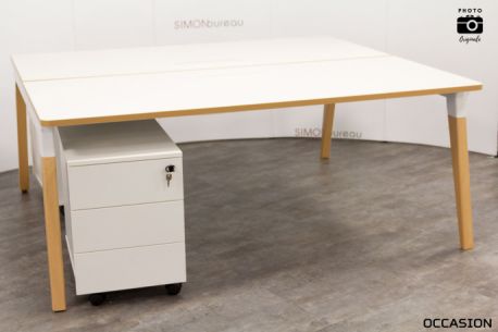 bureau scandinave table blanc bois