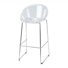 tabouret assise haute chaise transparente design