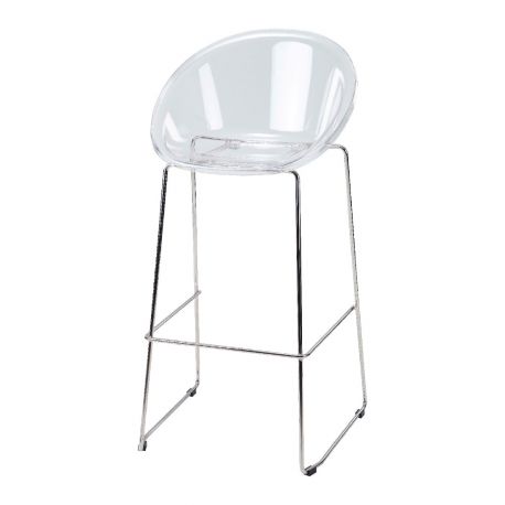tabouret assise haute chaise transparente design