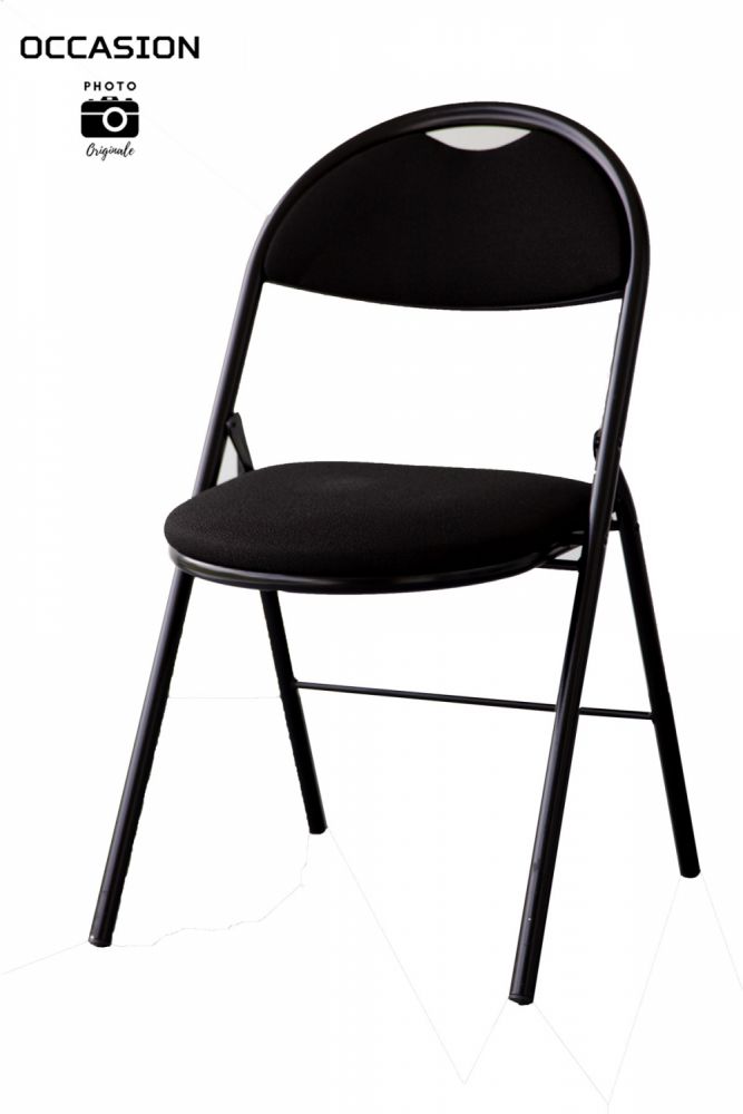 Multistore 2002 Chaise pliante en métal avec accoudoirs Noir/blanc 86,5 cm 