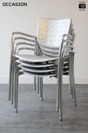 chaise aluminium réfectoire empilable