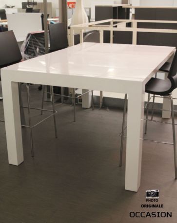 table haute blanche extensible pas cher