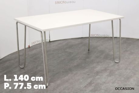 table bureau blanc acier occasion