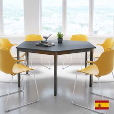 table mélaminée stratifiée octogone