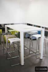 table haute blanche occasion r&eacute;union debout