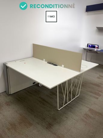 bench bureau partag&eacute; blanc open space reconditionn&eacute;