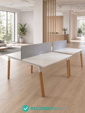 bench bureau partag&eacute; reconditionn&eacute; open space scandinave