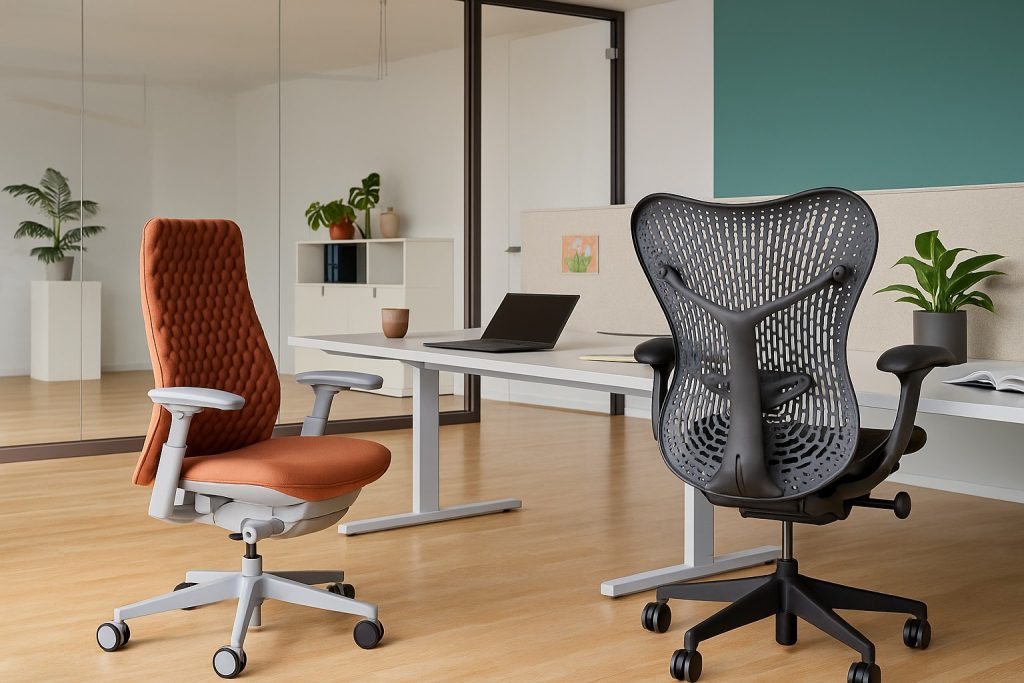 Fauteuil Mirra de Herman Miller et Fern de Haworth